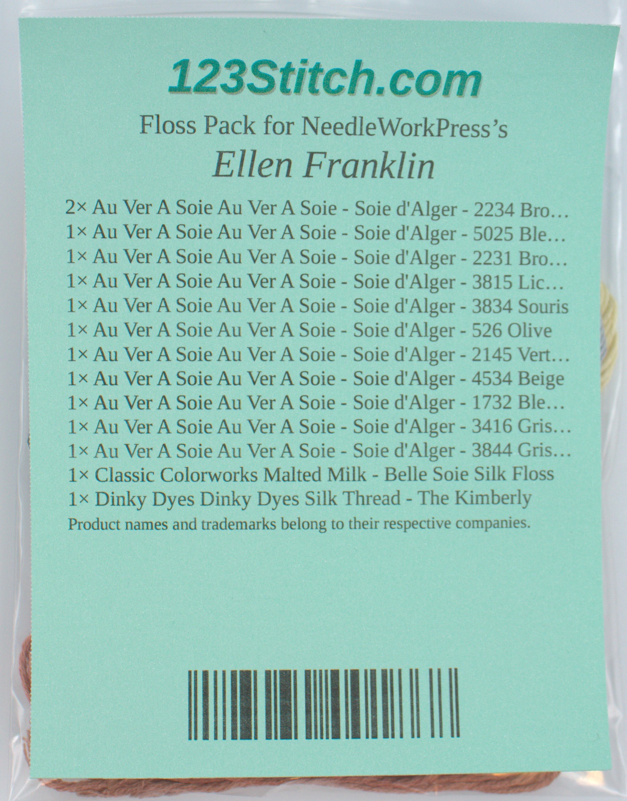 Floss Pack for "Ellen Franklin", zoomed in. Select this picture to zoom back out.