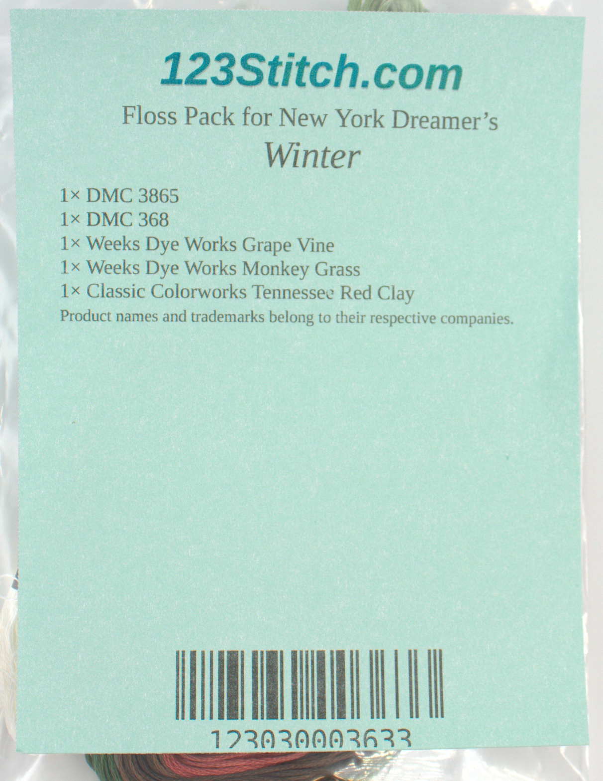 Floss Pack for "Winter", zoomed in. Select this picture to zoom back out.