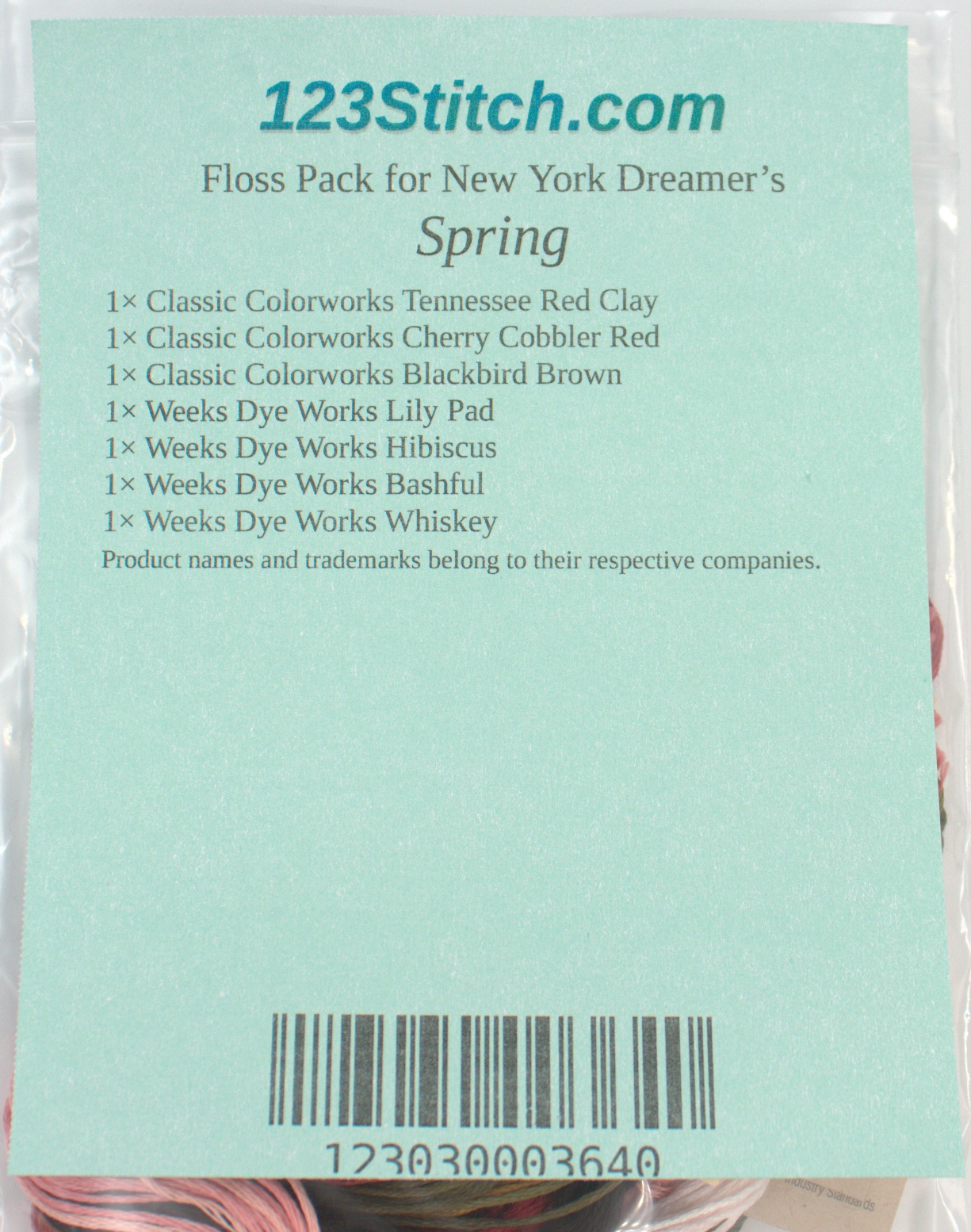 Floss Pack for "Spring", zoomed in. Select this picture to zoom back out.