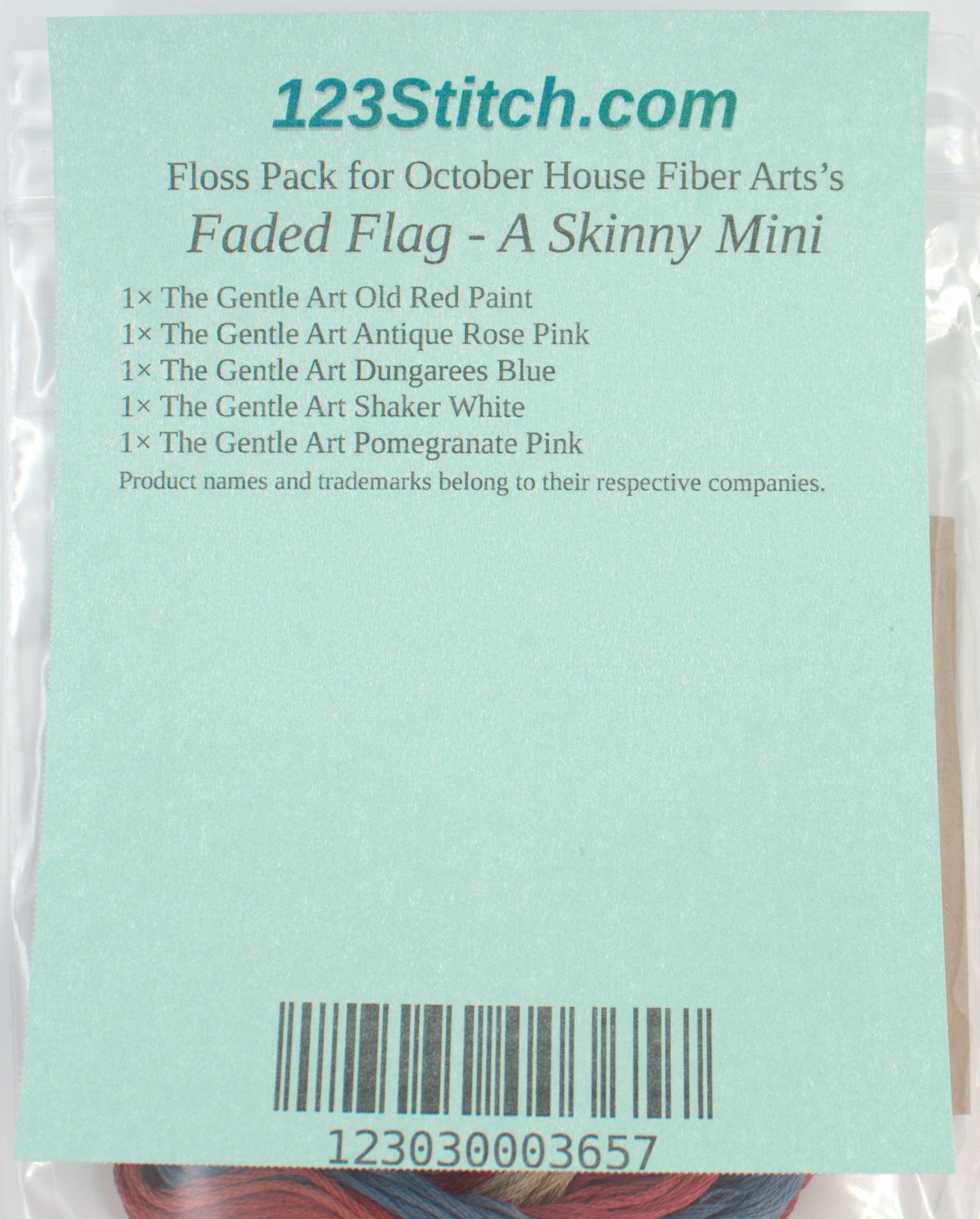Floss Pack for "Faded Flag - A Skinny Mini", zoomed in. Select this picture to zoom back out.