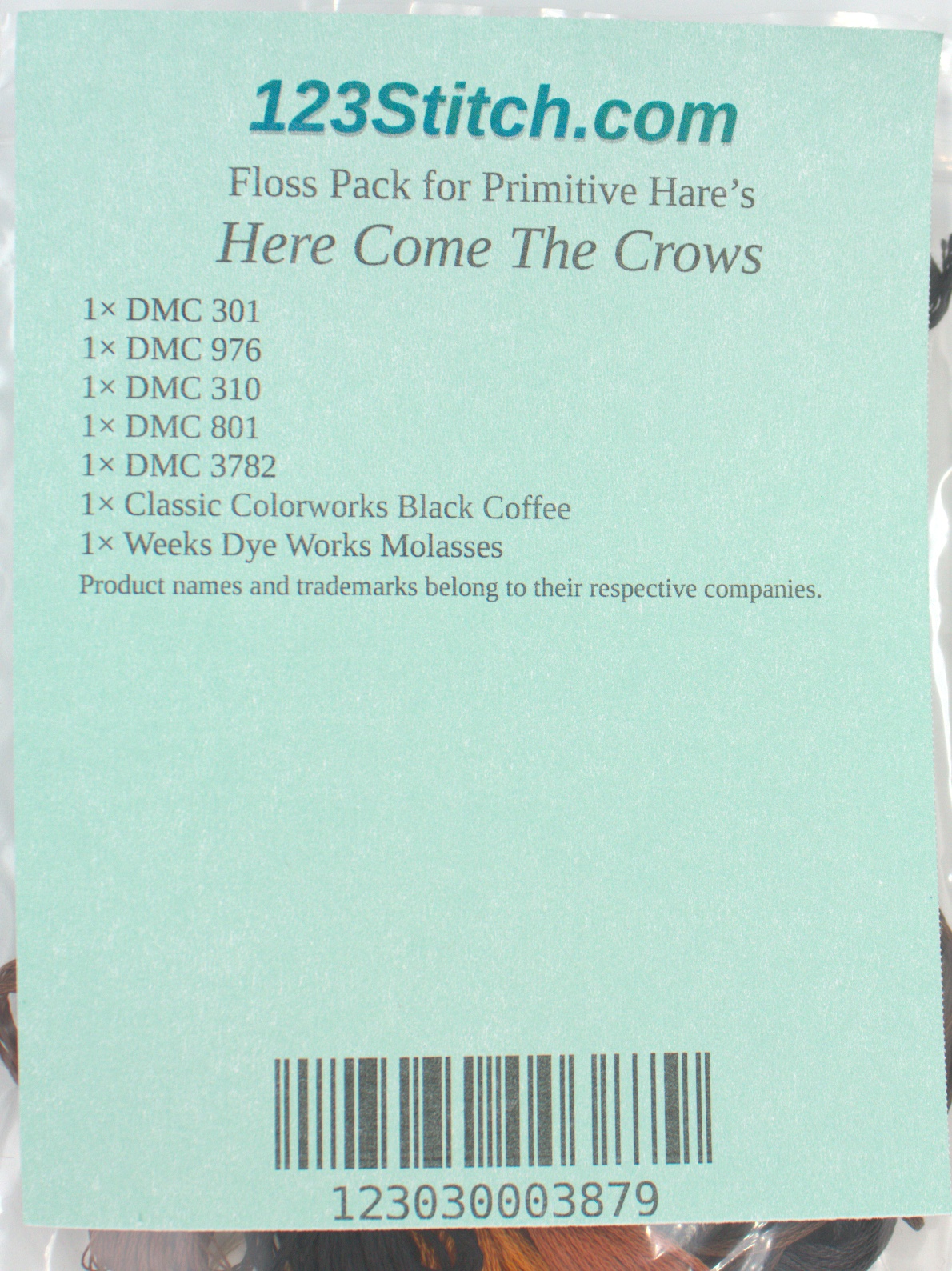 Floss Pack for "Here Come The Crows", zoomed in. Select this picture to zoom back out.