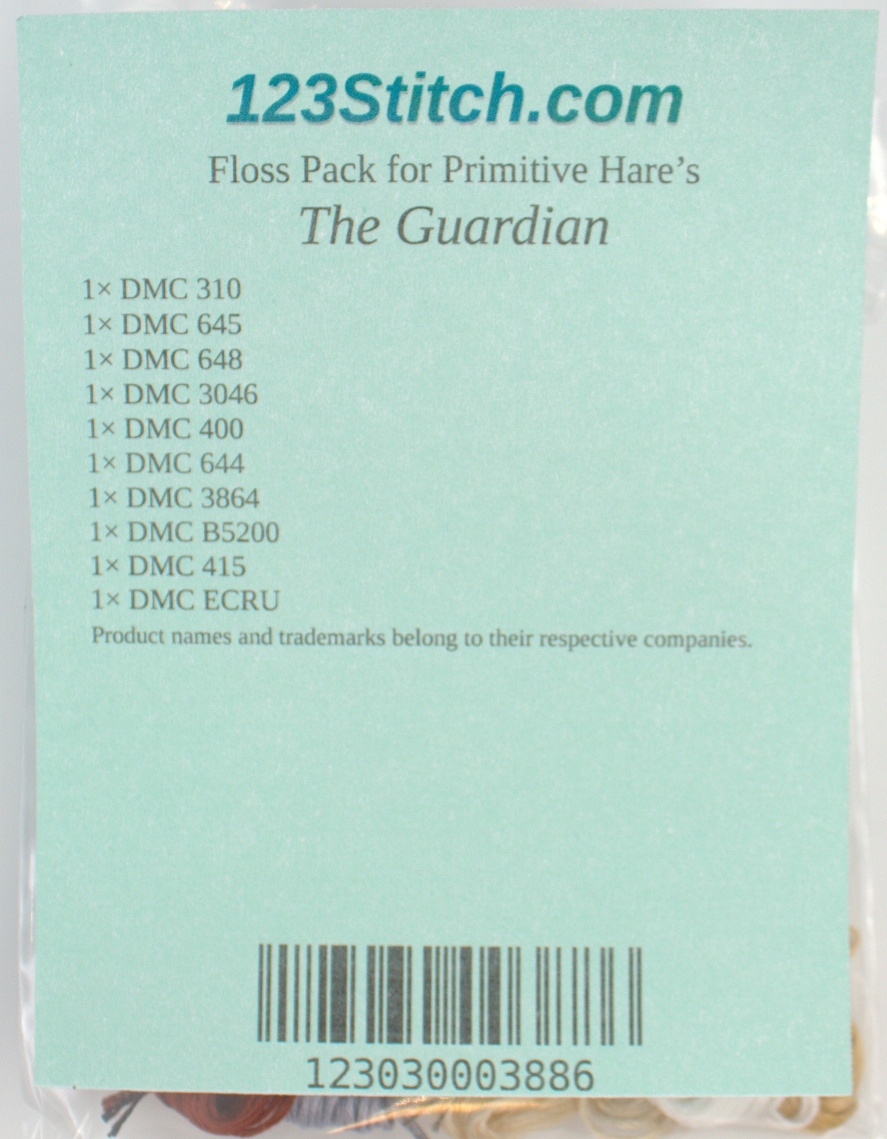 Floss Pack for "The Guardian", zoomed in. Select this picture to zoom back out.