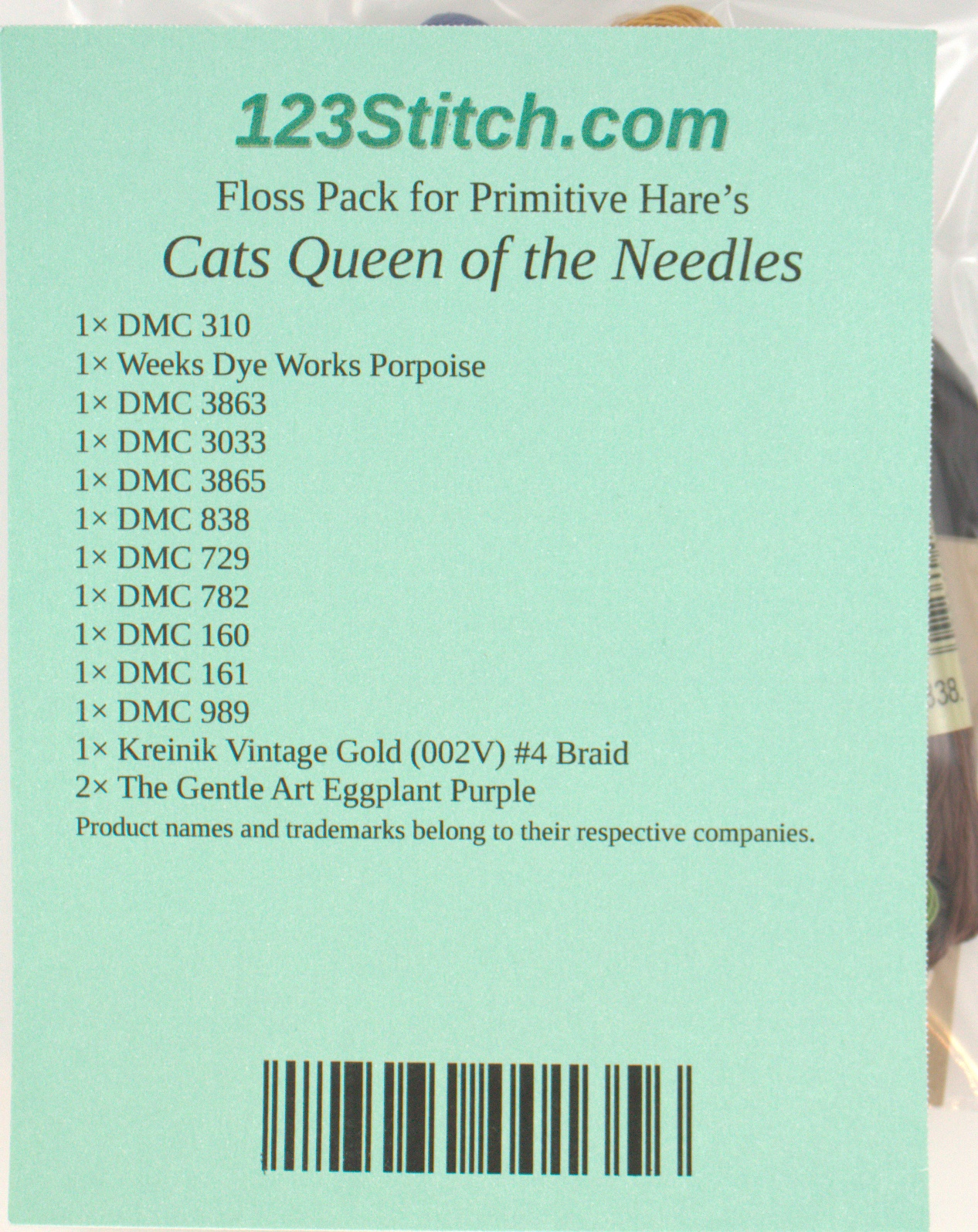 Floss Pack for "Cats Queen of the Needles"