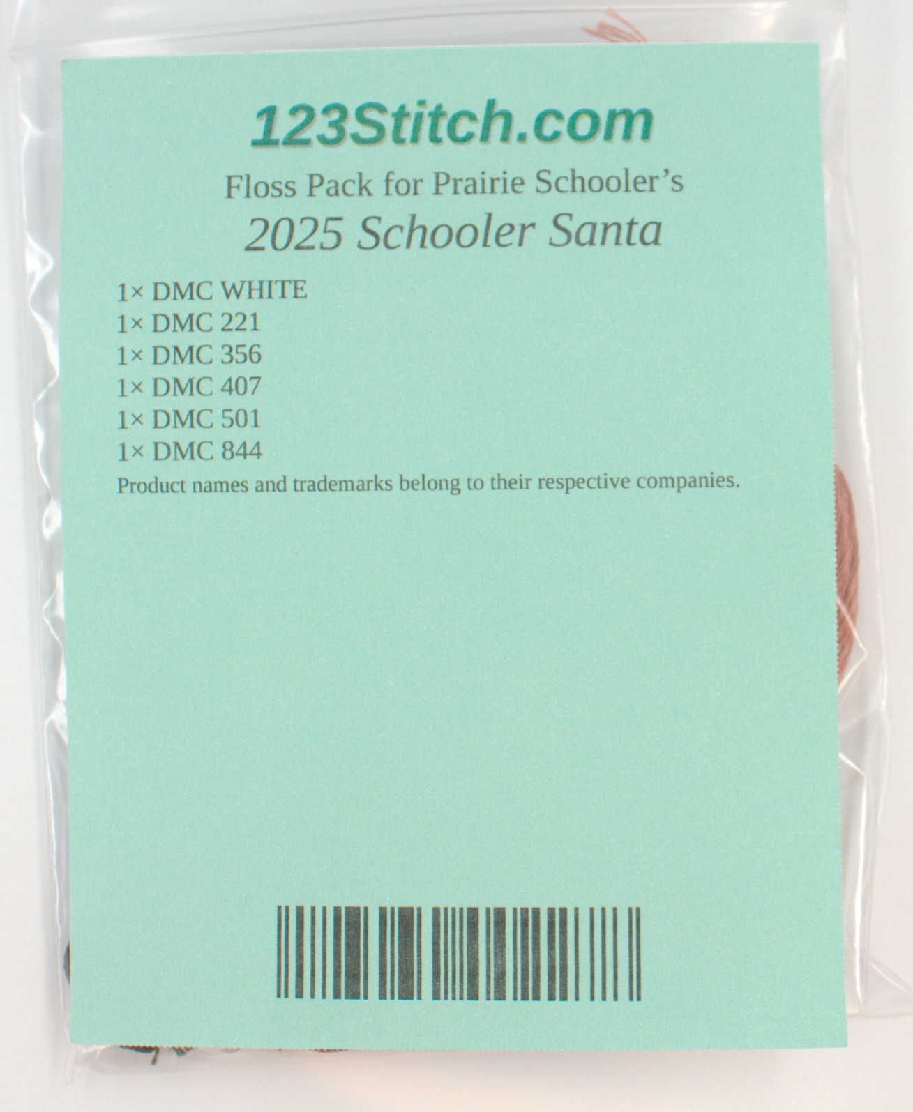 Floss Pack for "2025 Schooler Santa", zoomed in. Select this picture to zoom back out.