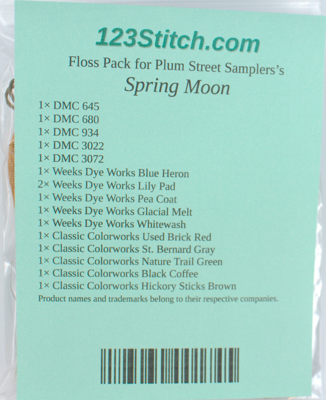 Floss Pack for "Spring Moon", zoomed in. Select this picture to zoom back out.