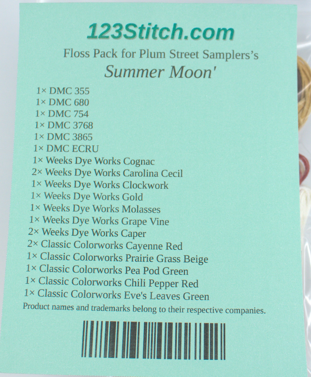 Floss Pack for "Summer Moon'"