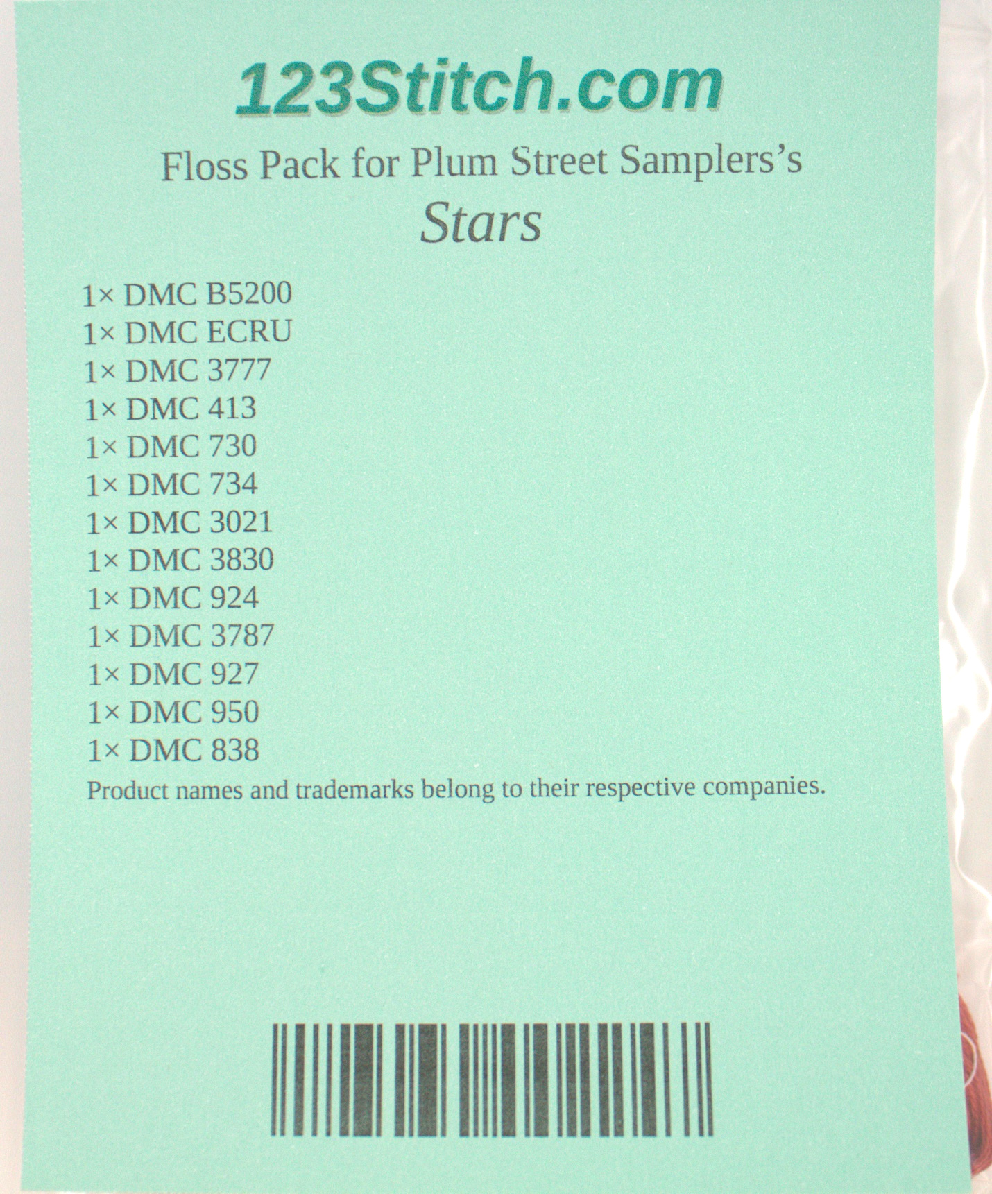 Floss Pack for "Stars", zoomed in. Select this picture to zoom back out.