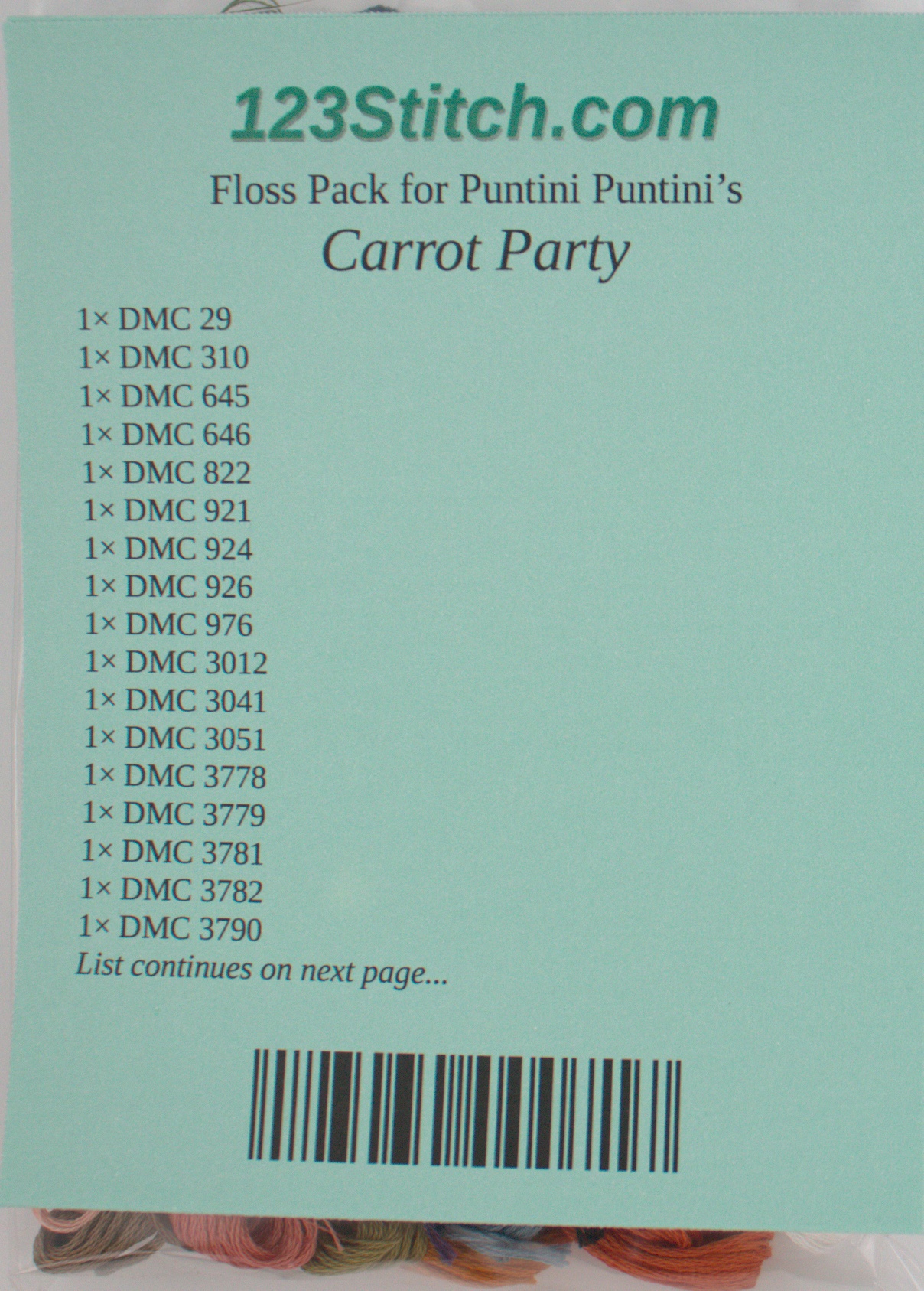 Floss Pack for "Carrot Party"