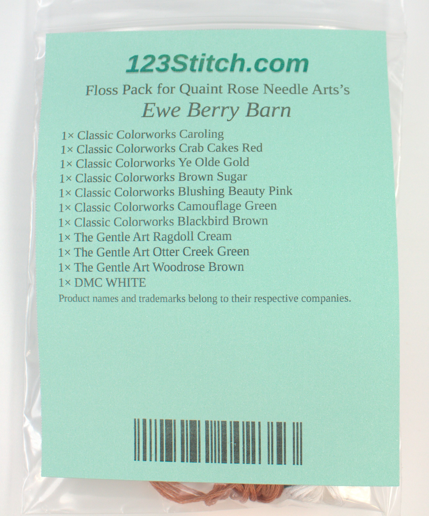 Floss Pack for "Ewe Berry Barn", zoomed in. Select this picture to zoom back out.