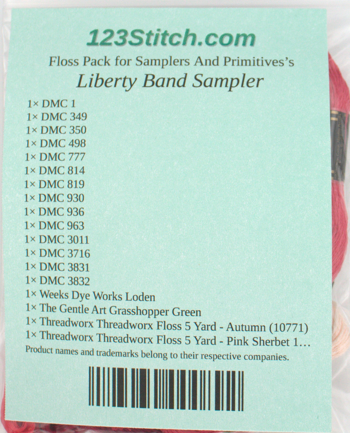 Floss Pack for "Liberty Band Sampler"