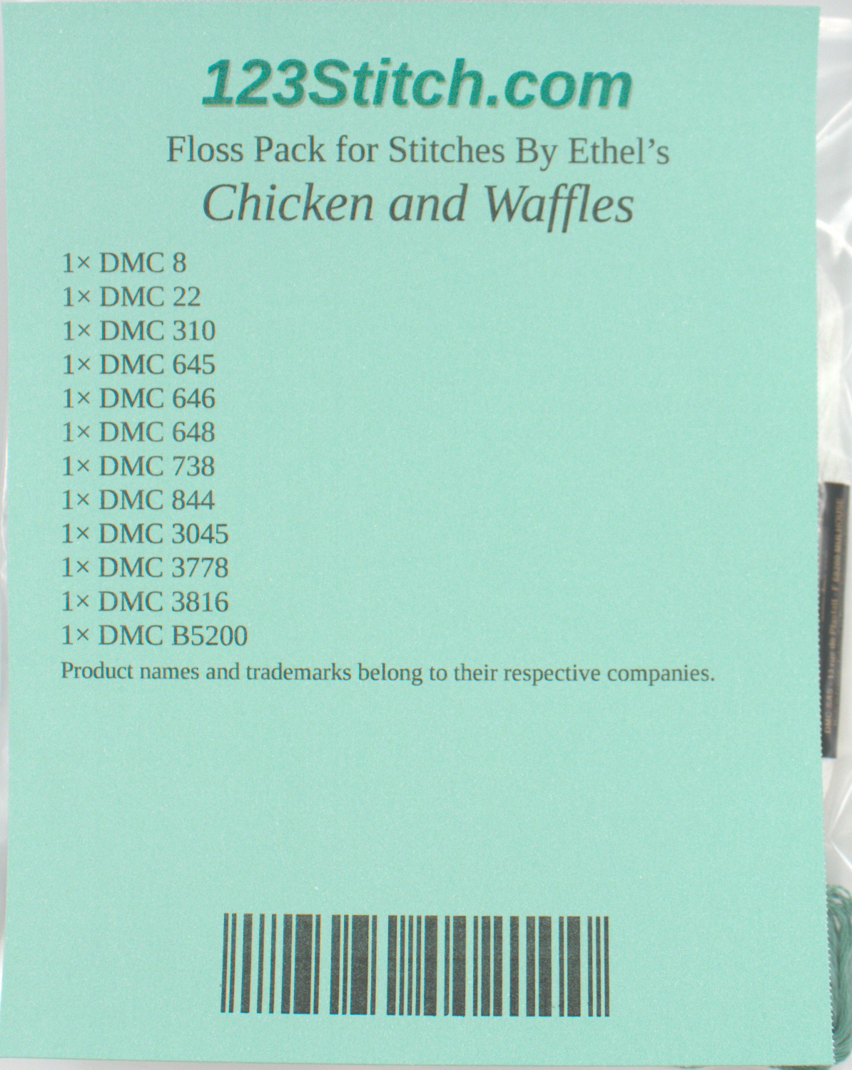 Floss Pack for "Chicken and Waffles", zoomed in. Select this picture to zoom back out.