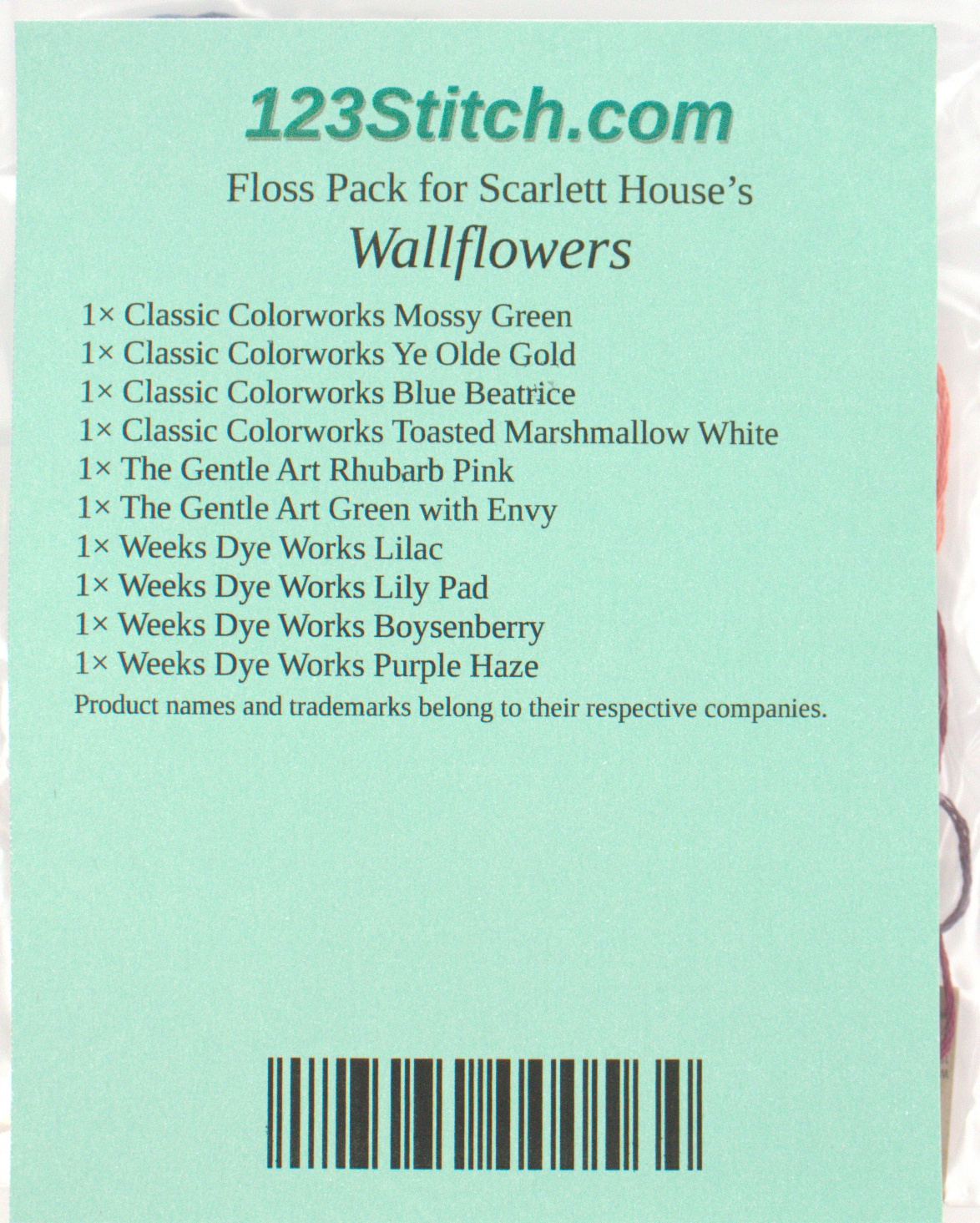 Floss Pack for "Wallflowers"