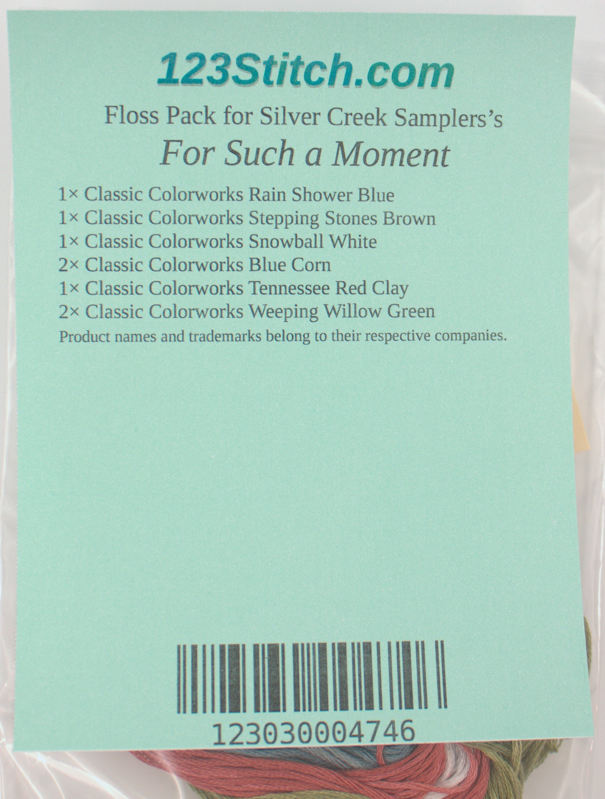 Floss Pack for "For Such a Moment", zoomed in. Select this picture to zoom back out.