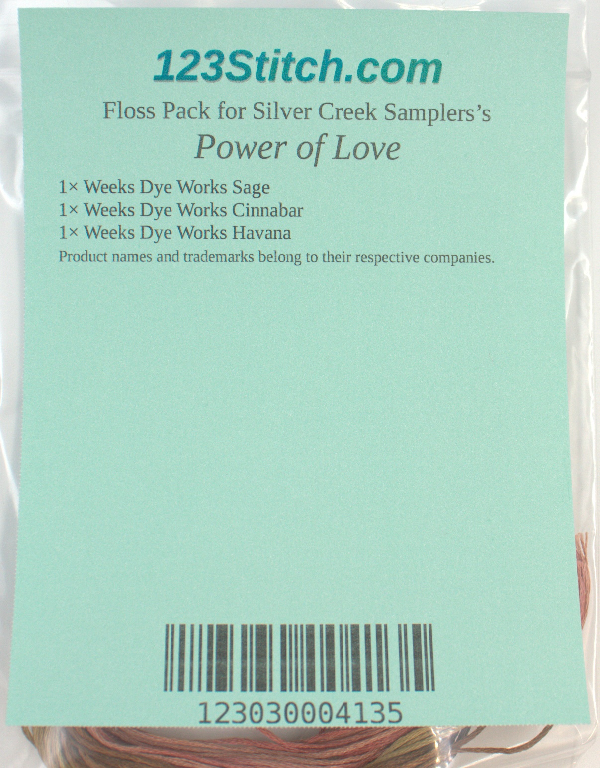 Floss Pack for "Power of Love", zoomed in. Select this picture to zoom back out.