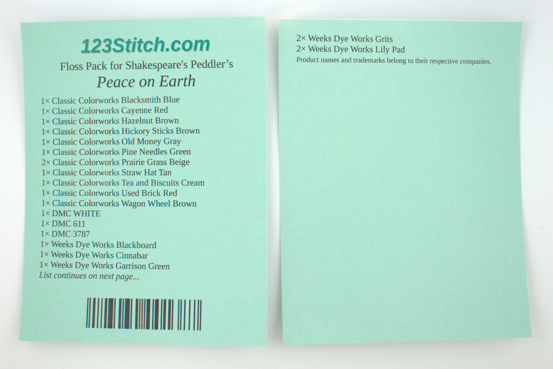 Floss Pack for "Peace on Earth"