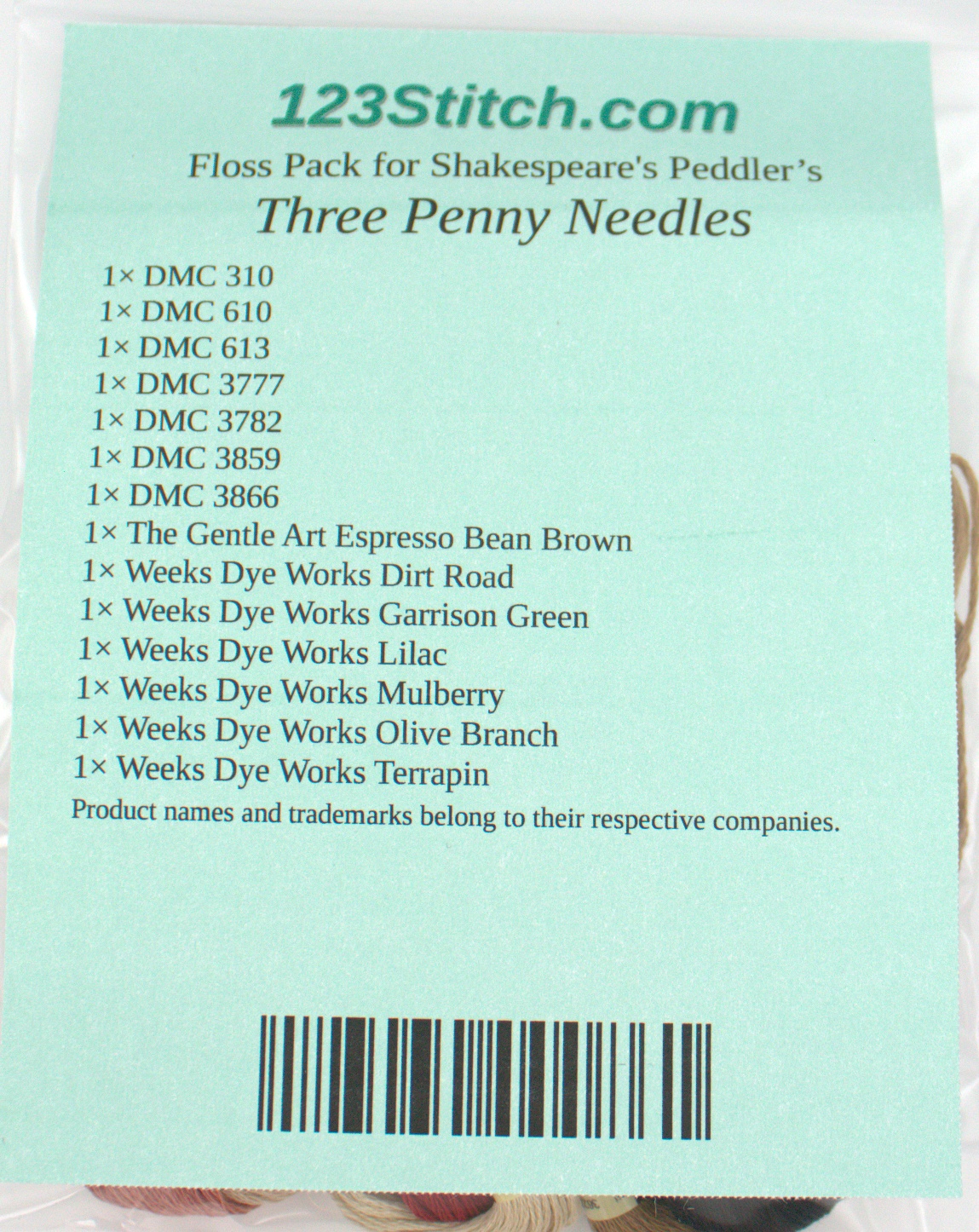 Floss Pack for "Three Penny Needles"