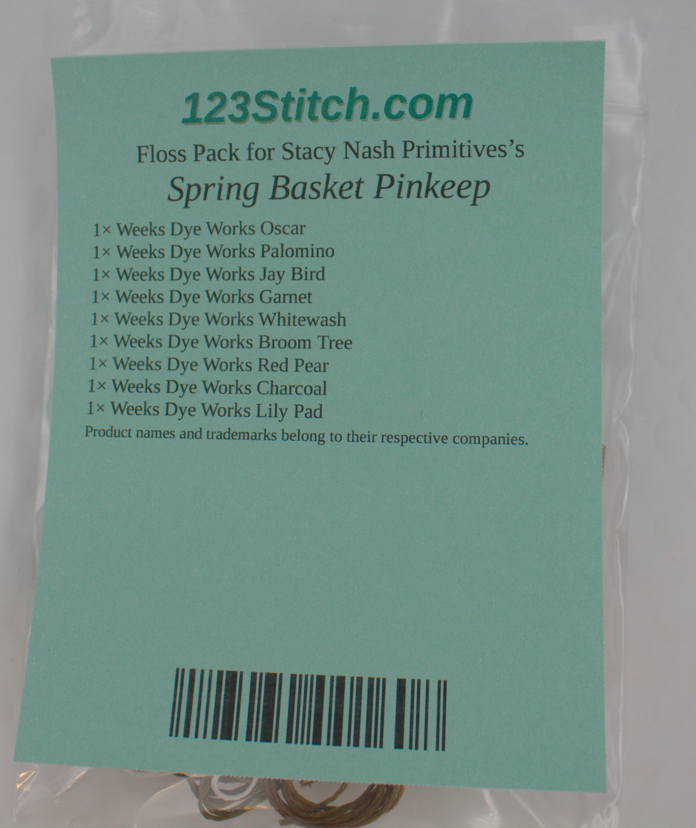 Floss Pack for "Spring Basket Pinkeep"