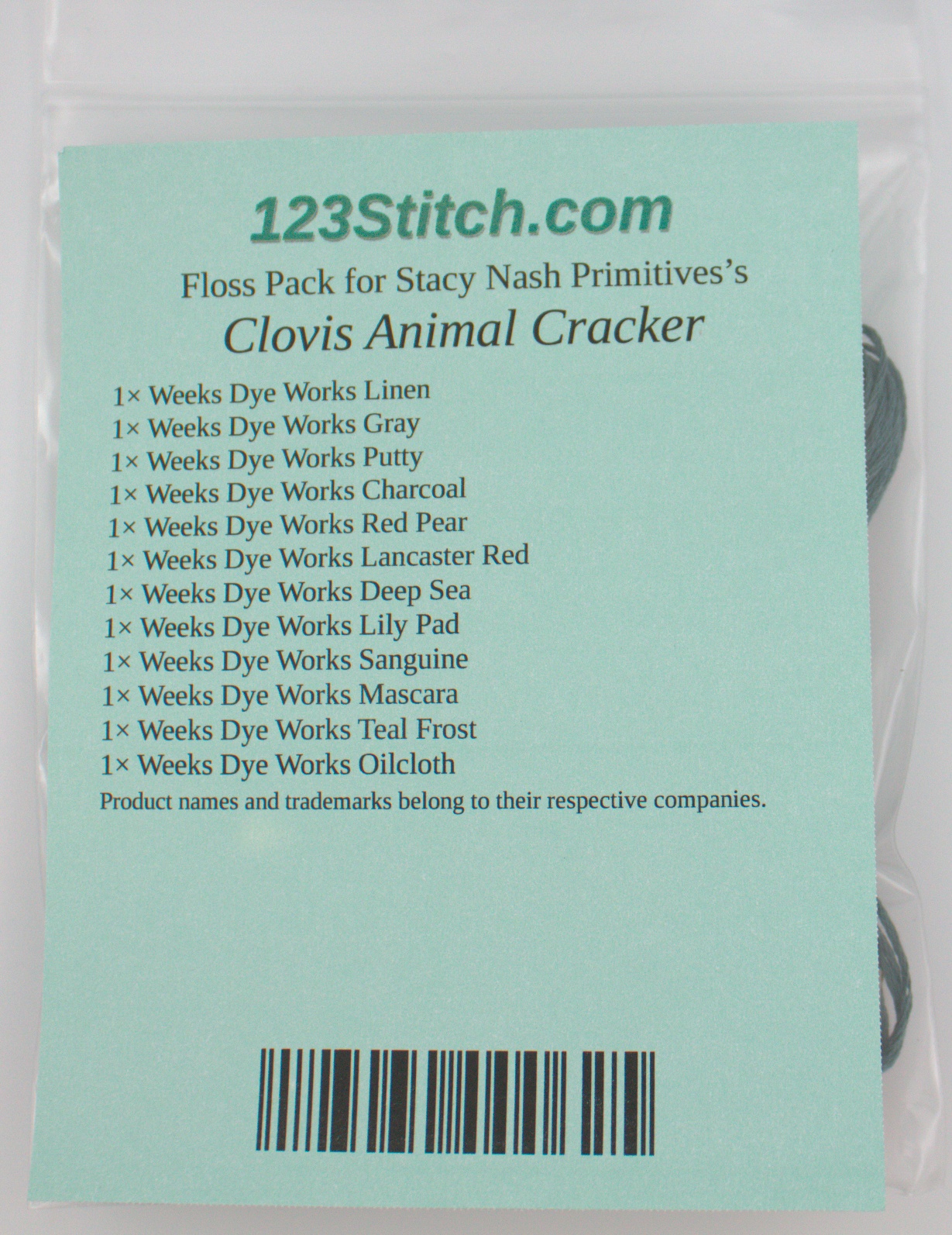 Floss Pack for "Clovis Animal Cracker"
