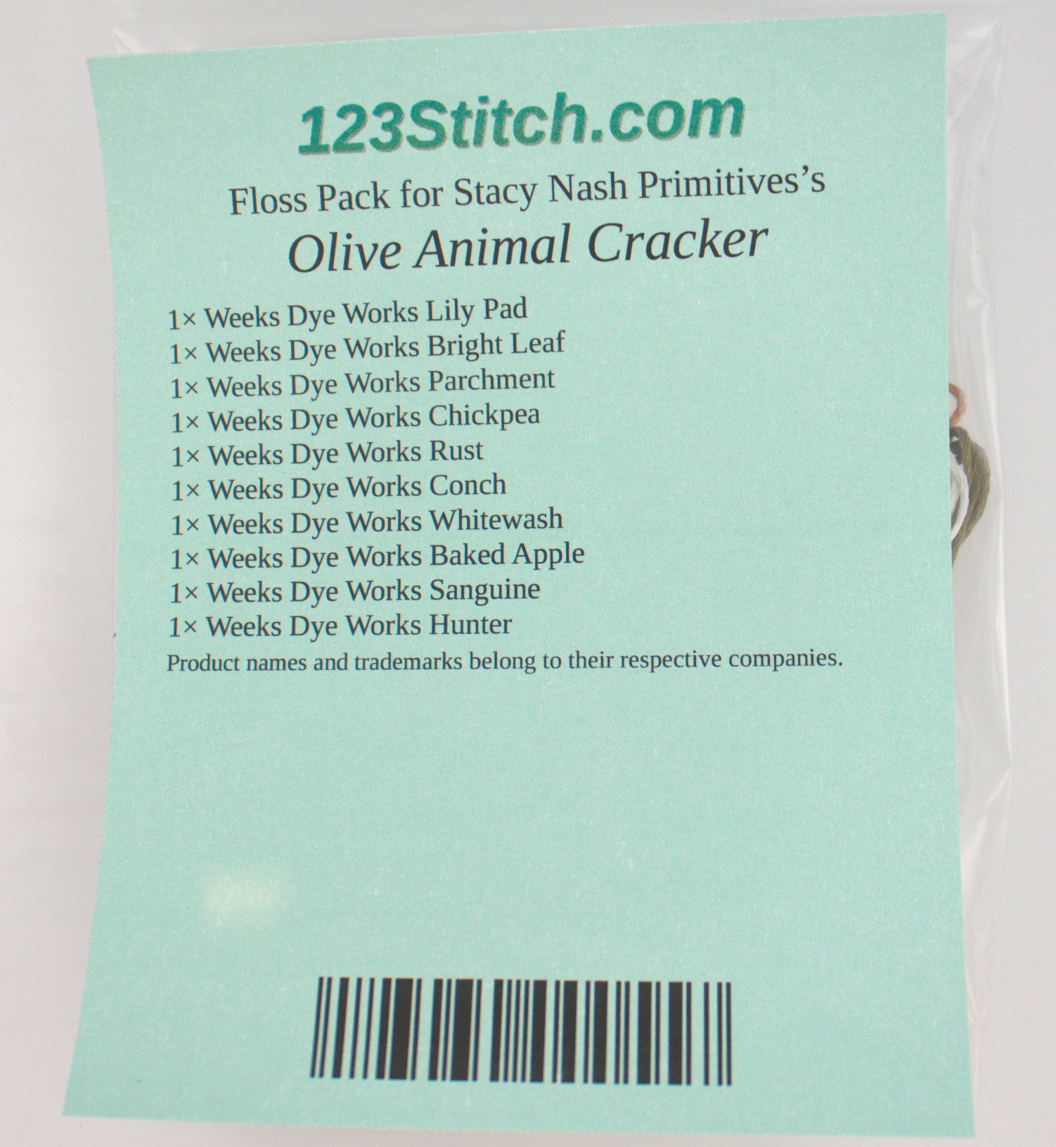 Floss Pack for "Olive Animal Cracker"