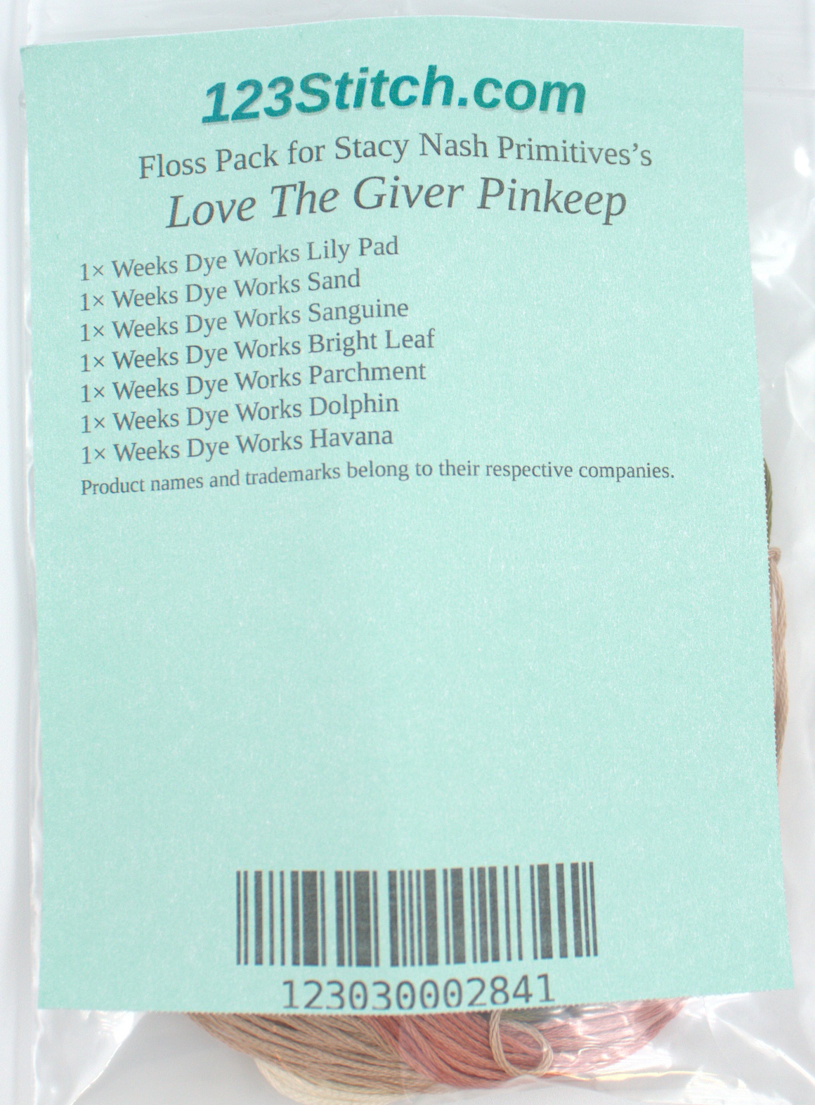 Floss Pack for "Love The Giver Pinkeep", zoomed in. Select this picture to zoom back out.