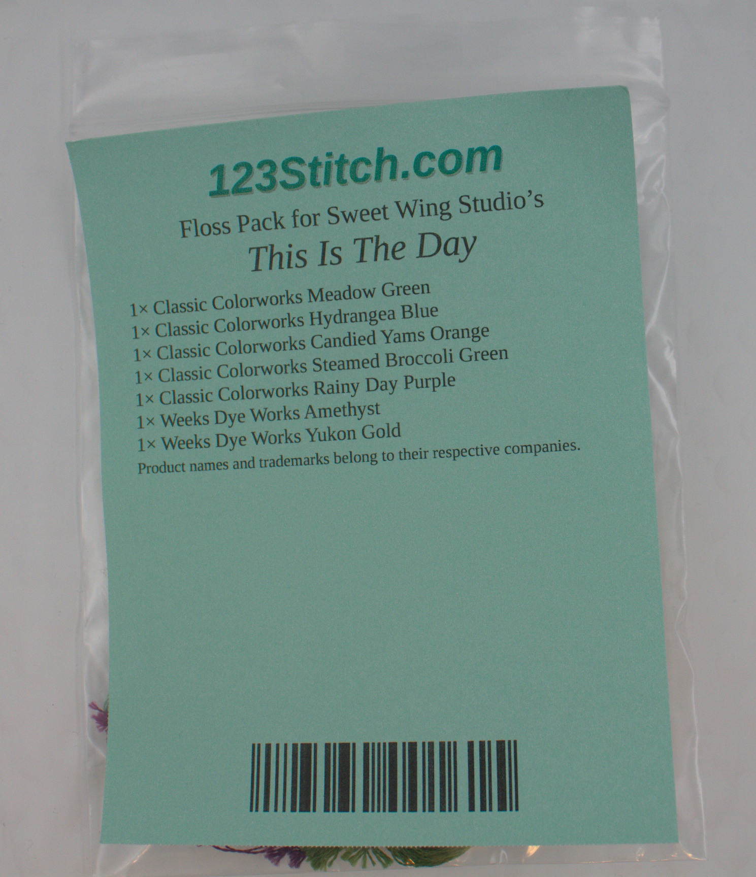 Floss Pack for "This Is The Day", zoomed in. Select this picture to zoom back out.
