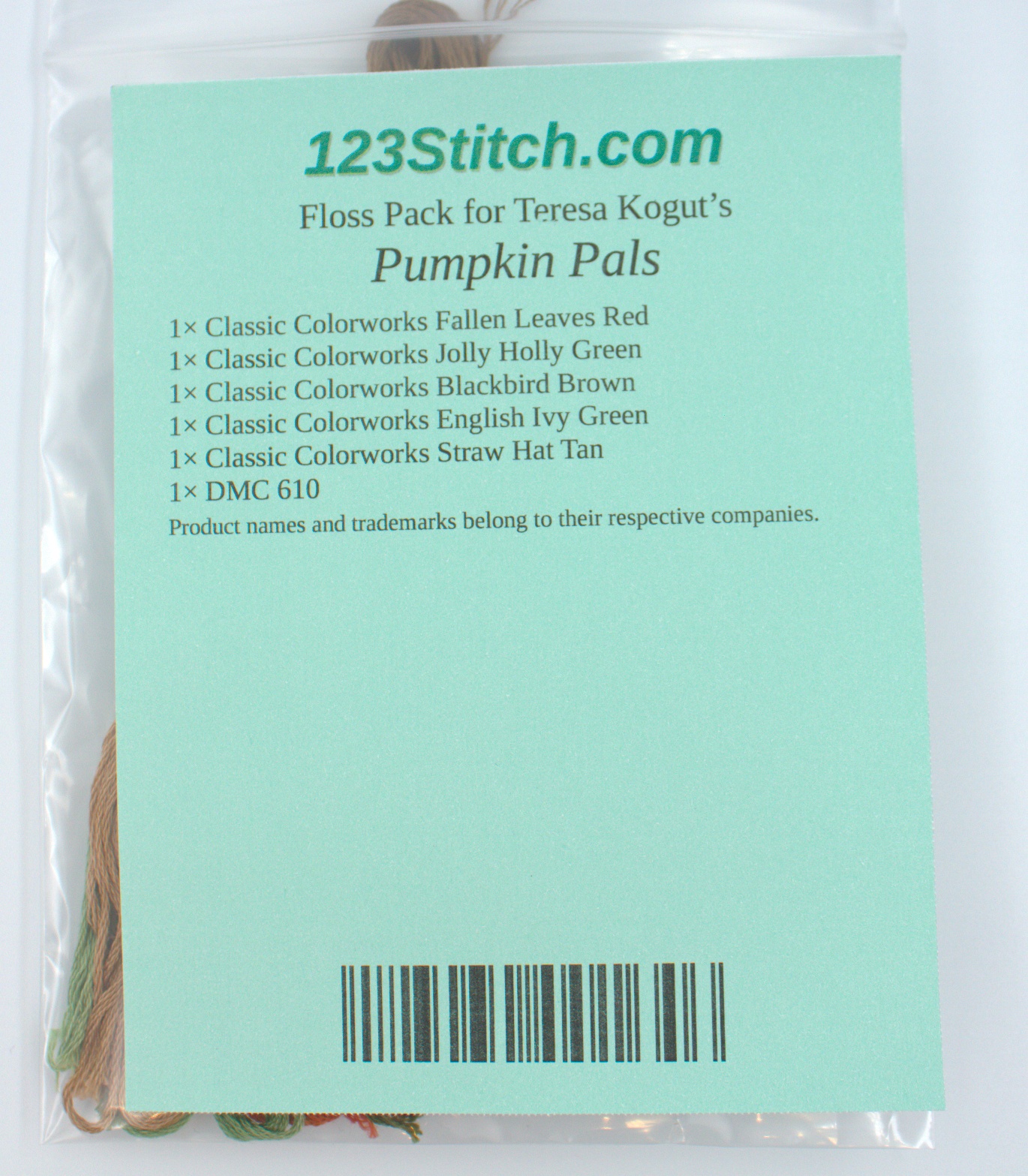 Floss Pack for "Pumpkin Pals", zoomed in. Select this picture to zoom back out.