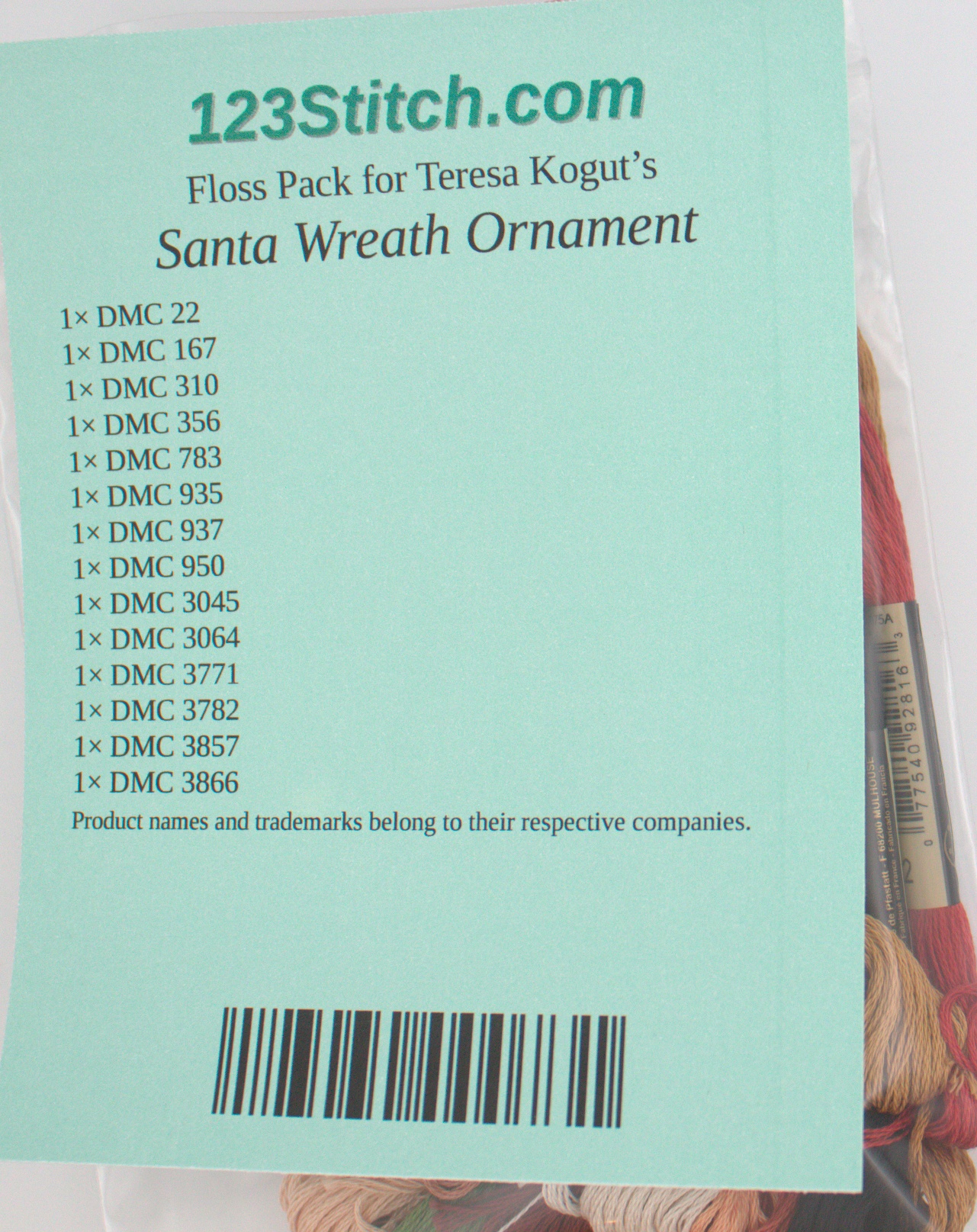 Floss Pack for "Santa Wreath Ornament"