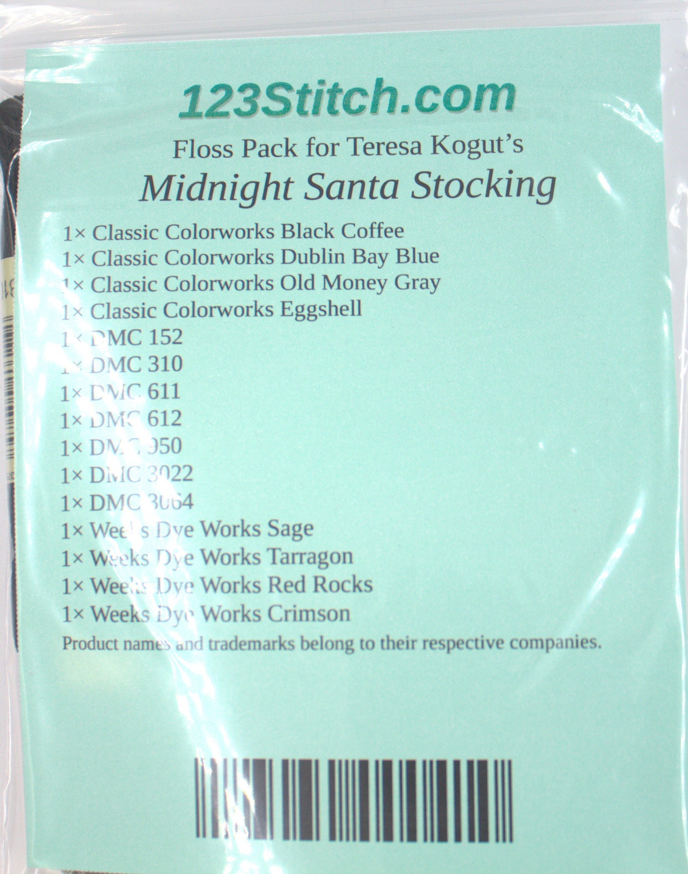 Floss Pack for "Midnight Santa Stocking"