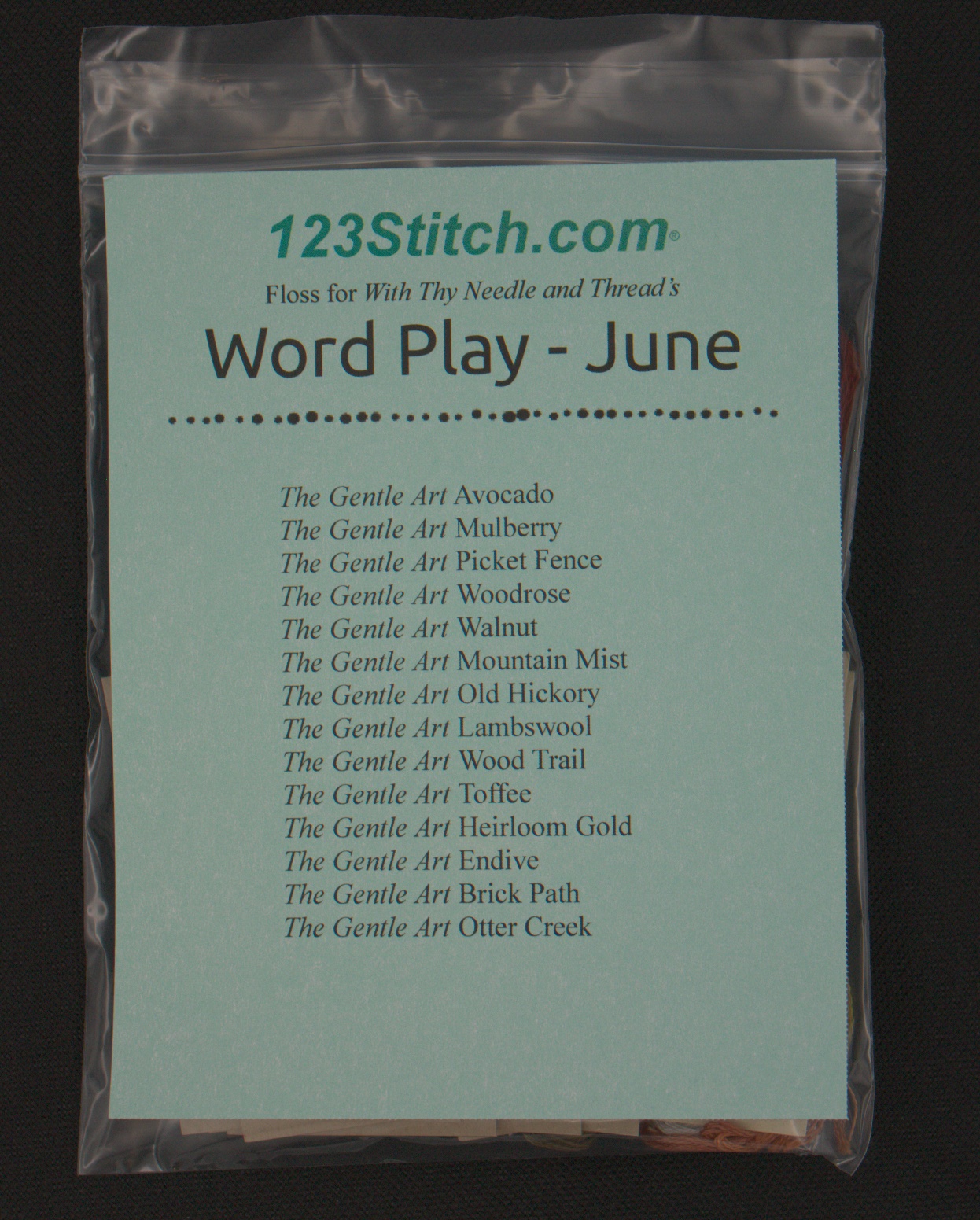 Floss Pack for "June - Word Play"