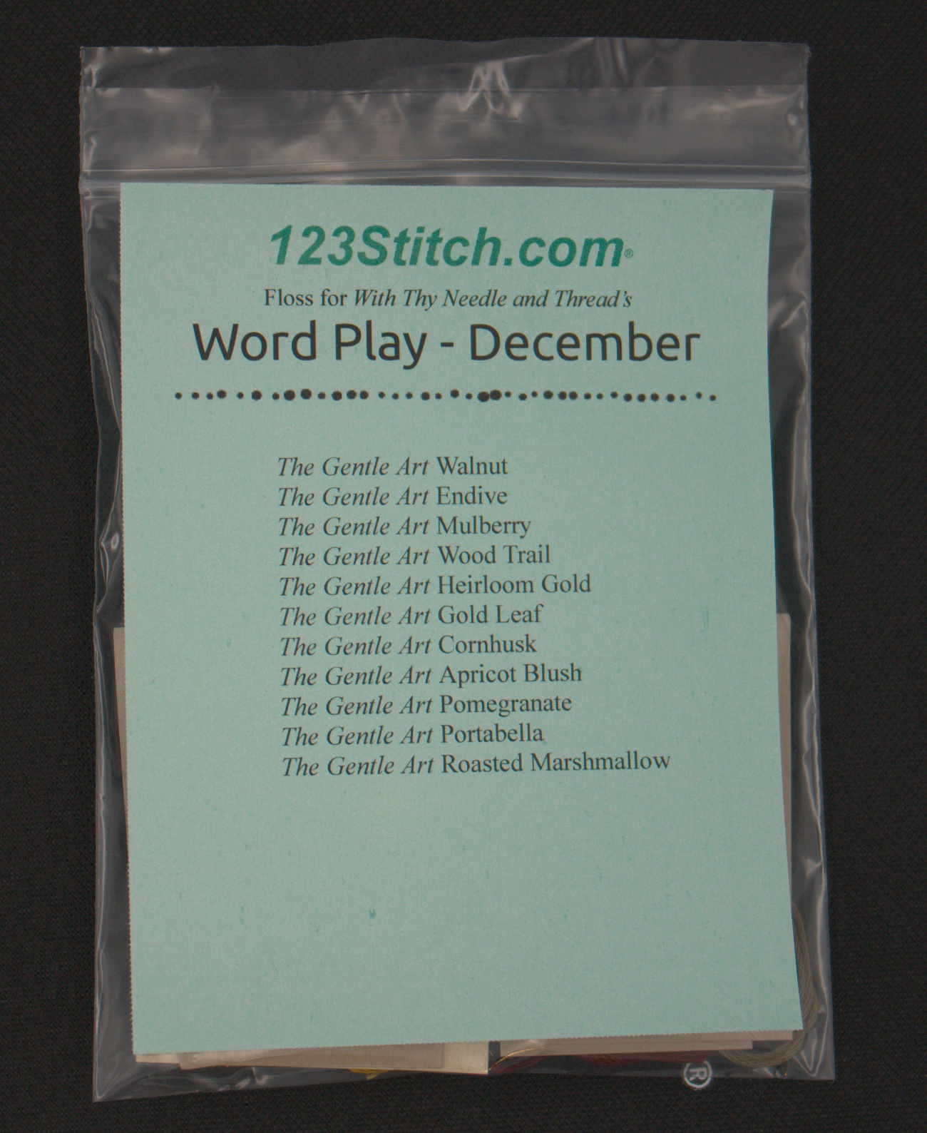 Floss Pack for "December - Word Play"