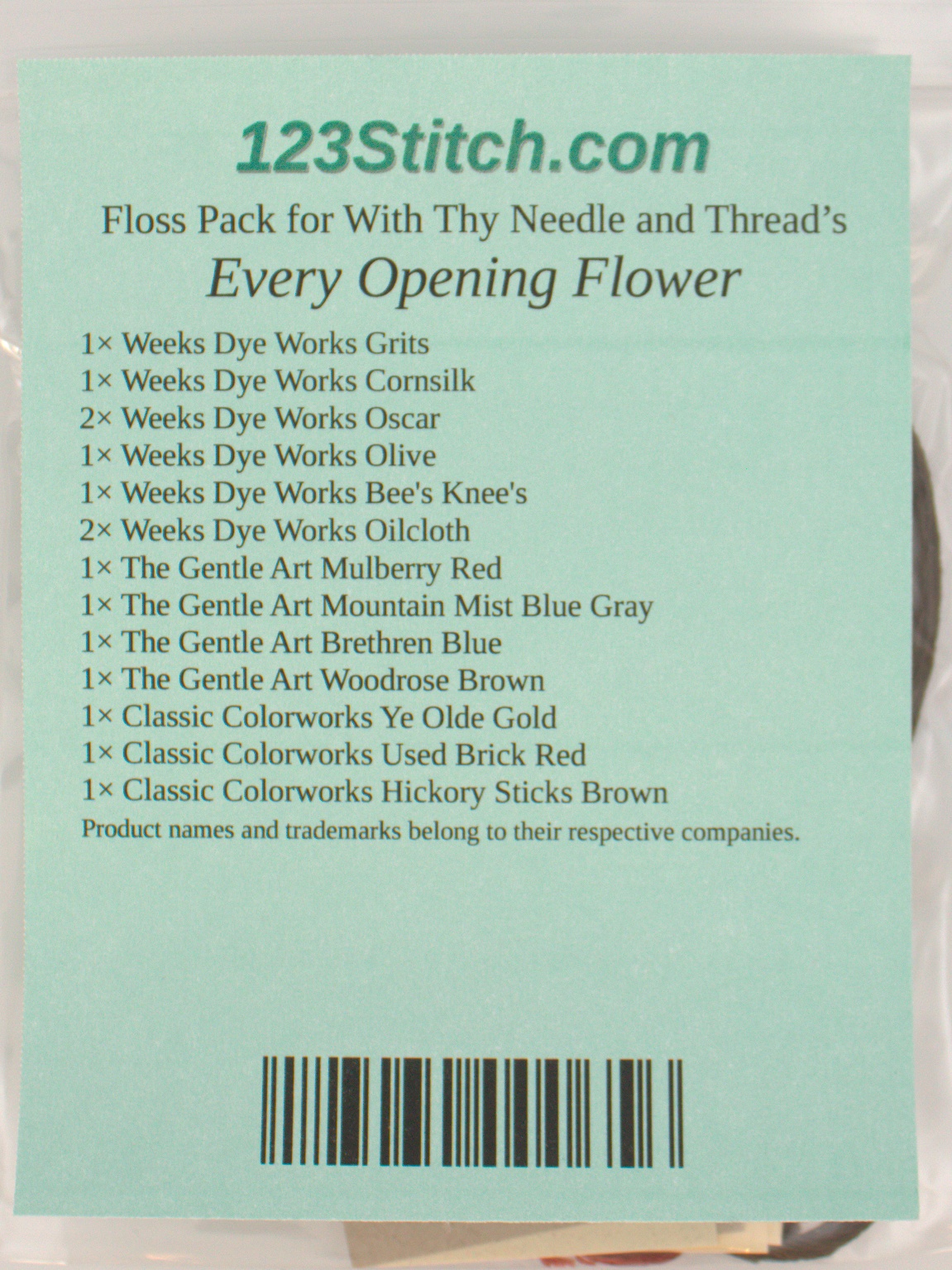 Floss Pack for "Every Opening Flower"