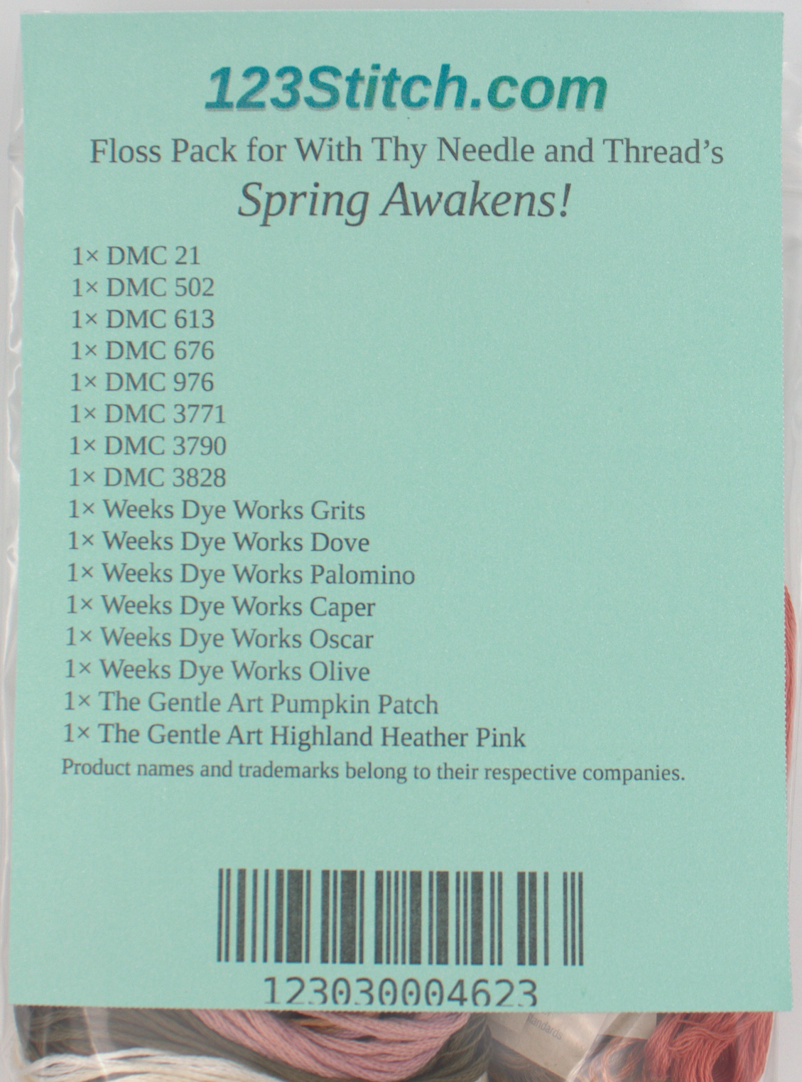 Floss Pack for "Spring Awakens!", zoomed in. Select this picture to zoom back out.