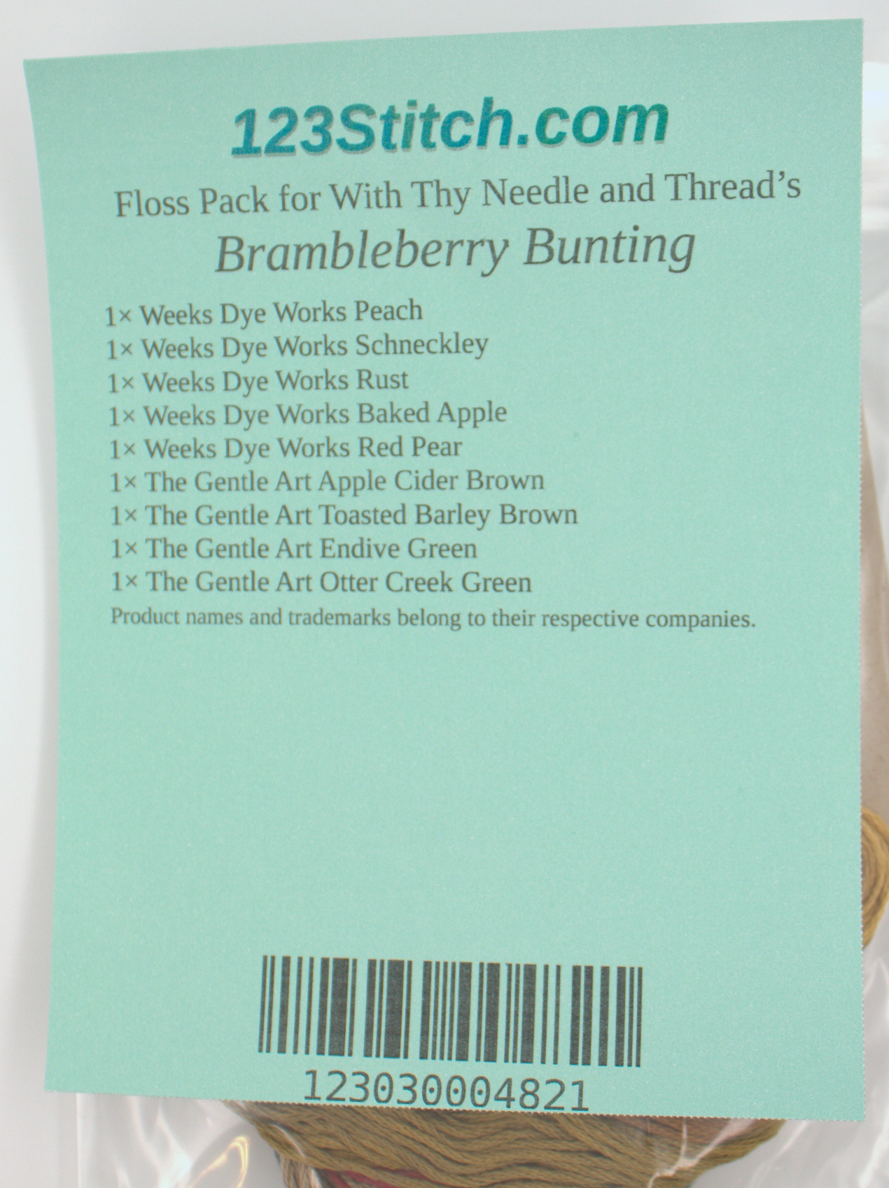Floss Pack for "Brambleberry Bunting", zoomed in. Select this picture to zoom back out.