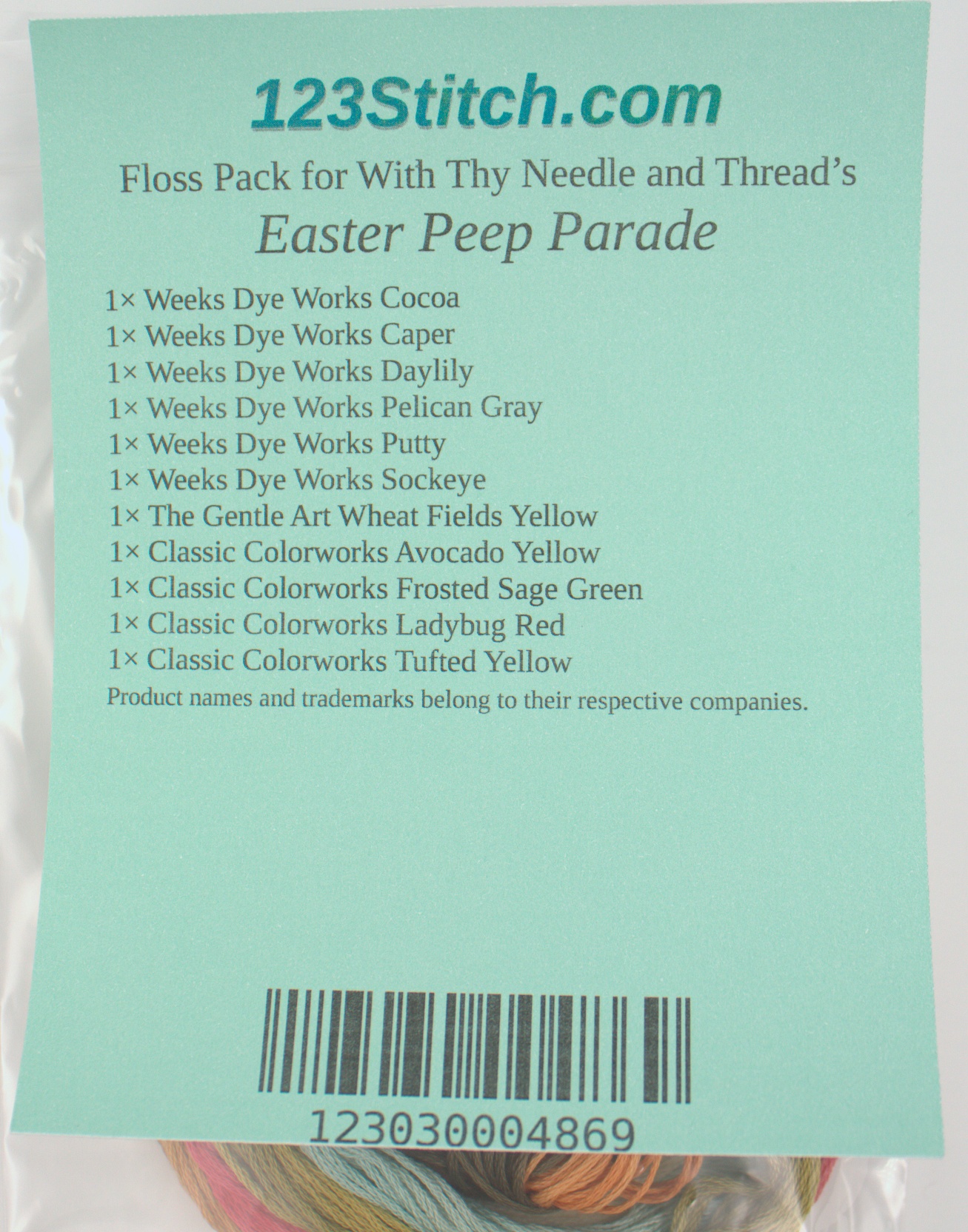Floss Pack for "Easter Peep Parade", zoomed in. Select this picture to zoom back out.