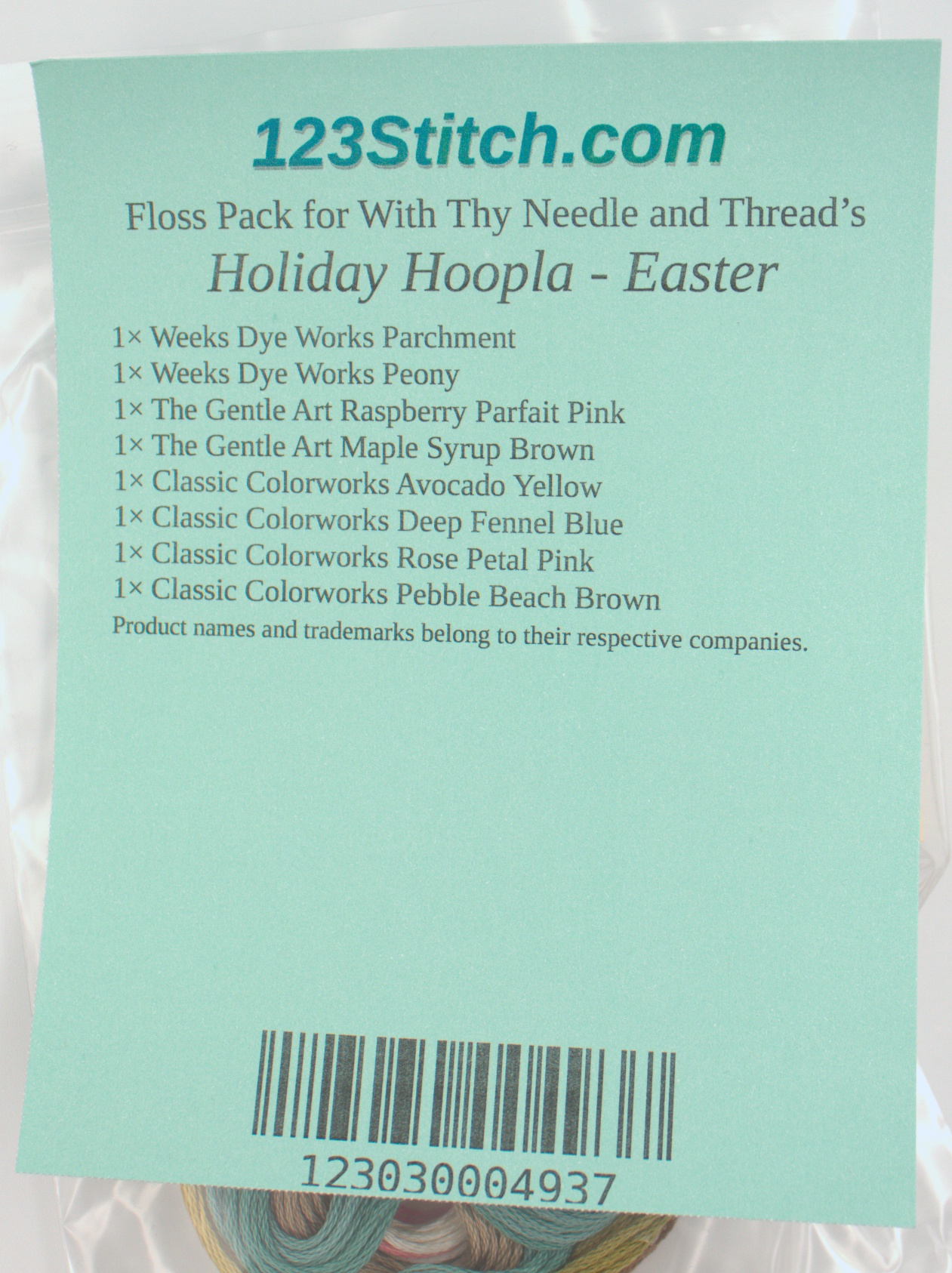 Floss Pack for "Holiday Hoopla - Easter", zoomed in. Select this picture to zoom back out.