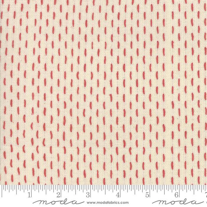 French Sashiko Pearl Red - Quilt Fabric