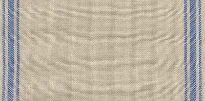 27 Count Nat/Royal Blue Ticking Stripe Linen Banding 6.6x36