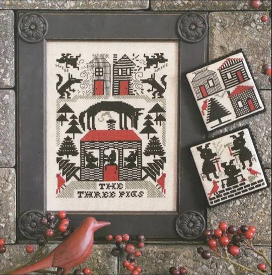 The Three Pigs (Book 185) - Cross Stitch Pattern