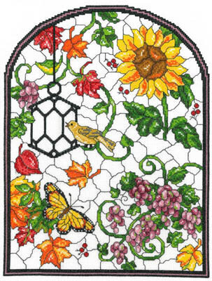 Autumn Stained Glass - Cross Stitch Pattern