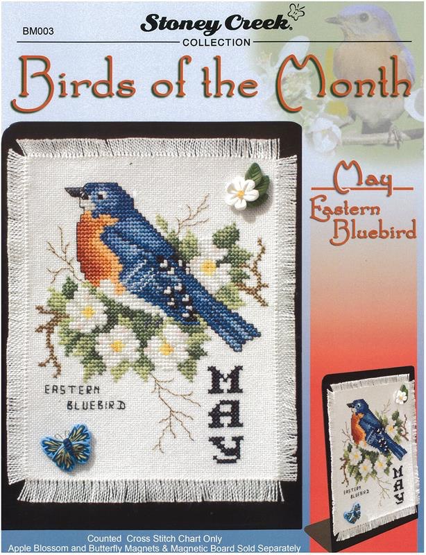 Birds of the Month - May Eastern Bluebird - Cross Stitch