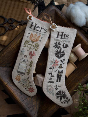 His & Hers Thanksgiving Stocking - Cross Stitch Pattern