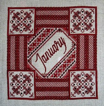 Garnet - January -  Cross Stitch Pattern