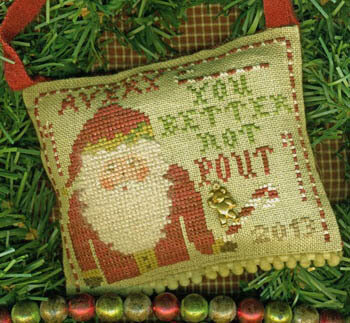 You Better Not Pout - (With Teddy Bear Charm) Cross Stitch