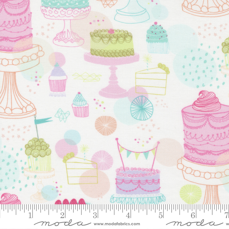 Soiree Vanilla - Cakewalk Birthday Cake - Quilt Fabric