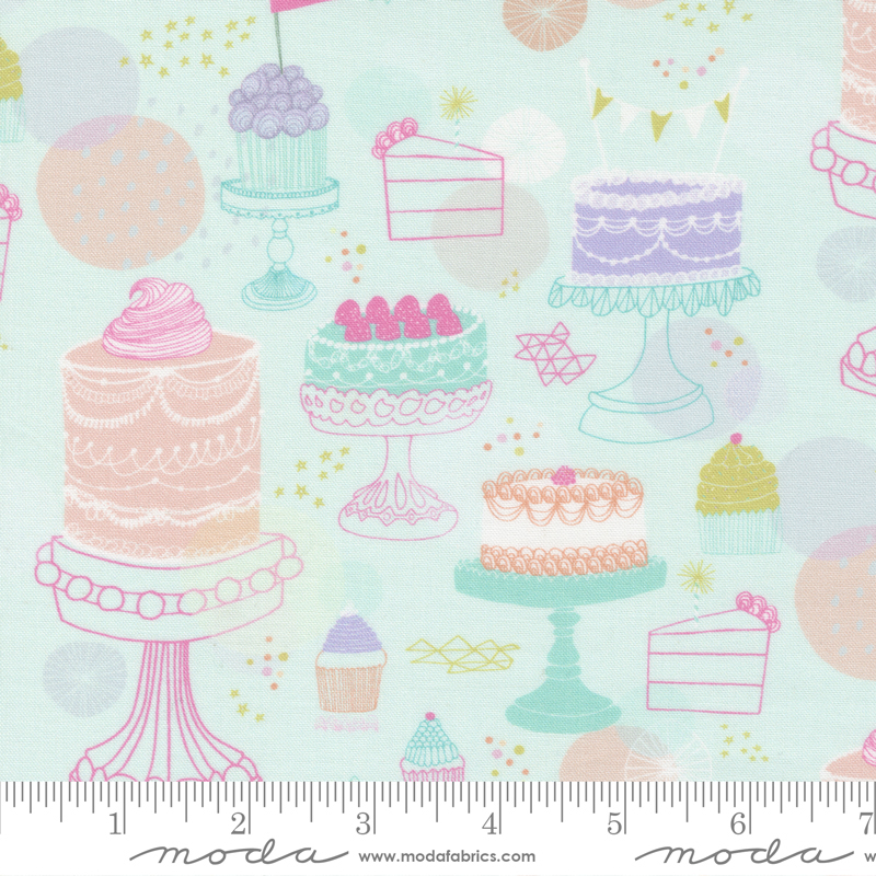 Soiree Mint - Cakewalk Birthday Cake - Quilt Fabric