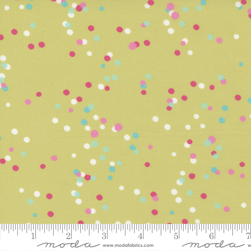 Soiree Lime - Confetti Toss Dots - Quilt Fabric