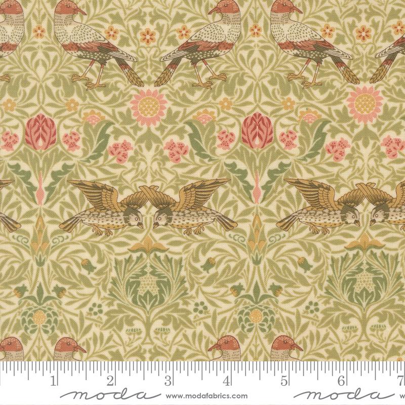 Morris Muse Bird Parchment - Quilt Fabric