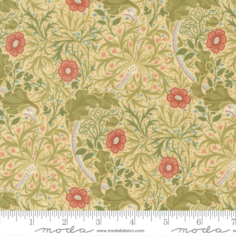 Morris Muse Seaweed Parchment - Quilt Fabric