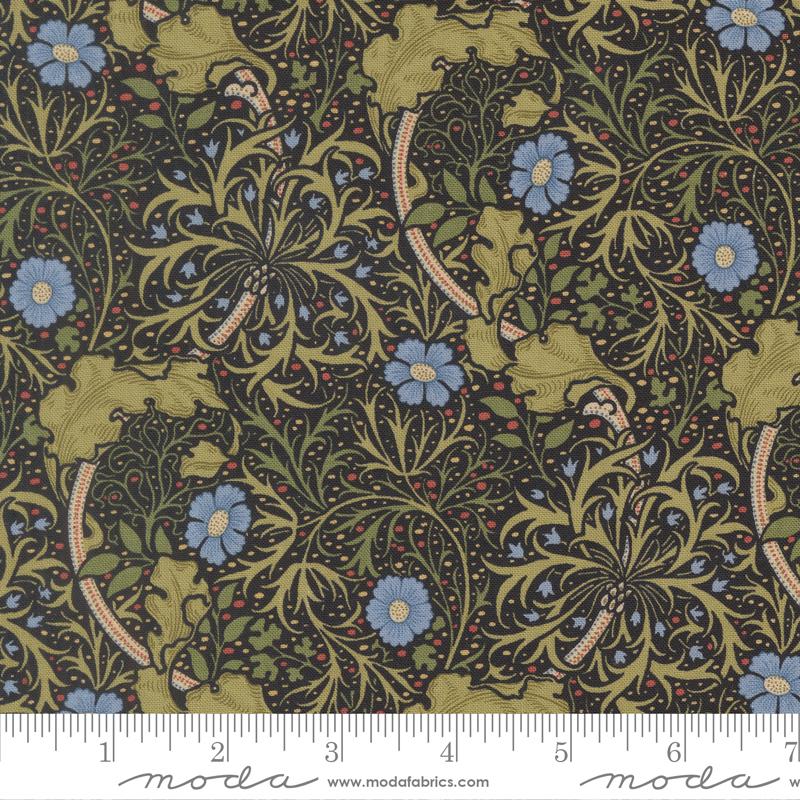 Morris Muse Seaweed Ebony - Quilt Fabric