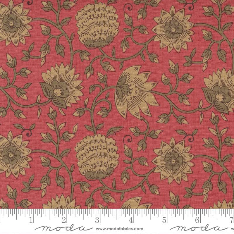 Bonheur De Jour Faded Red - Monet Reproduction - Fabric